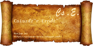 Csiszár Ernő névjegykártya