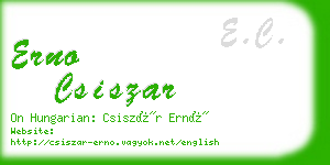 erno csiszar business card